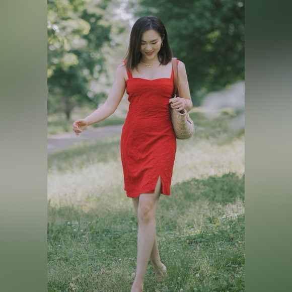 NWOT Petite Studio Tanya Dress in Rose Red - Picture 2 of 4